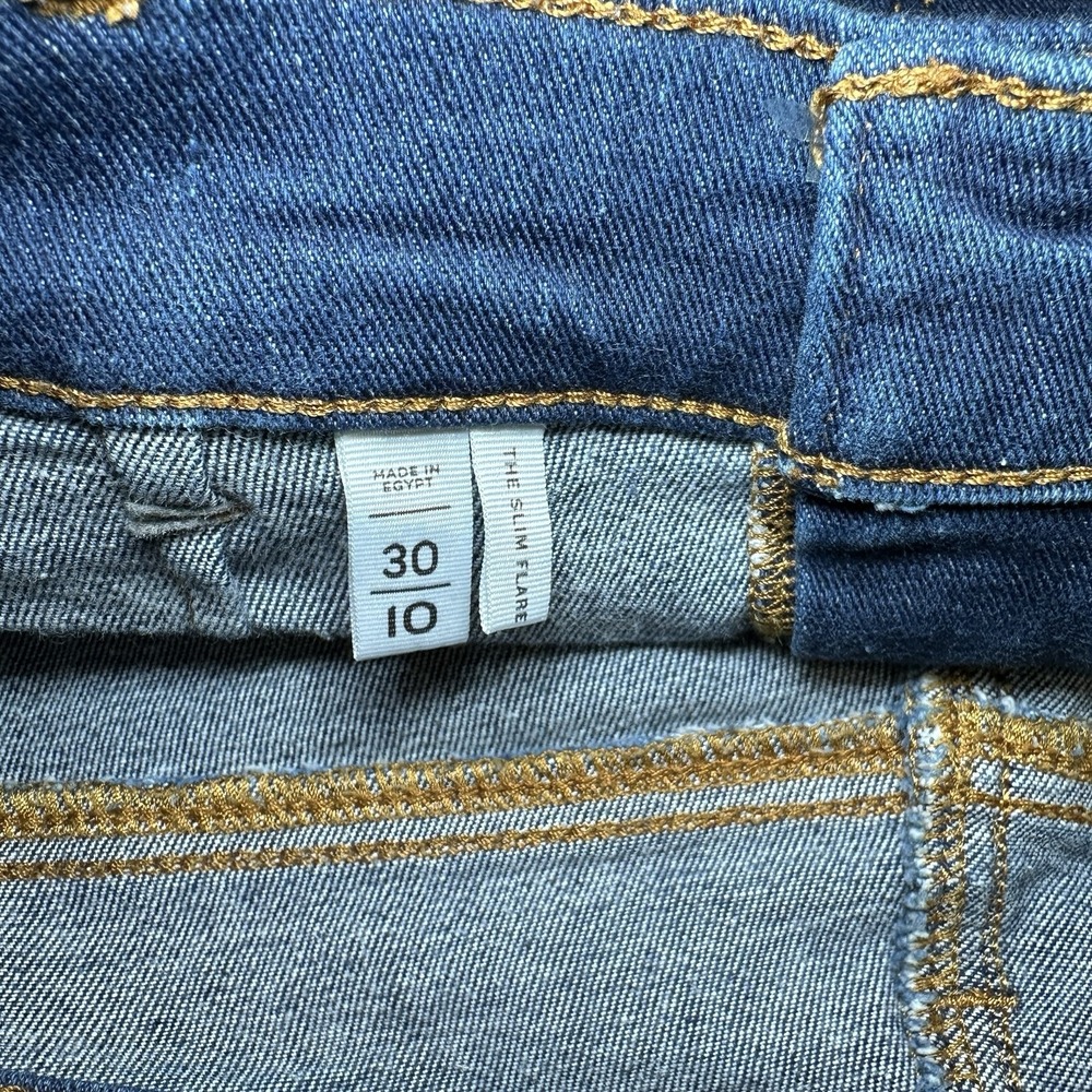 LOFT High Rise Slim Flare Jeans Womens 30/10 Stretch Denim Front Pockets Casual - Picture 7 of 7